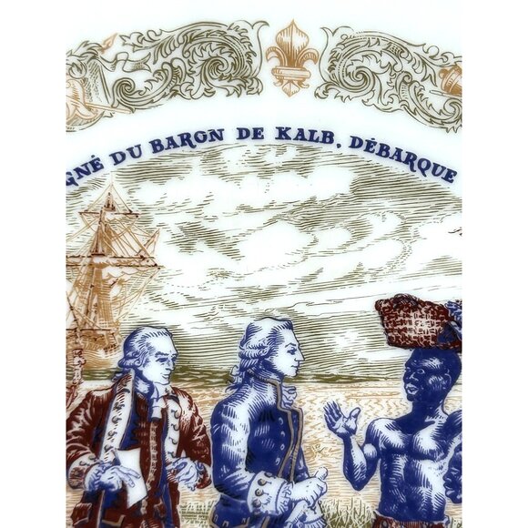 D’Arceau Limoges Vtg Collector’s Plate Lafayette Legacy Baron de Kalb Historic 8 - Picture 5 of 14